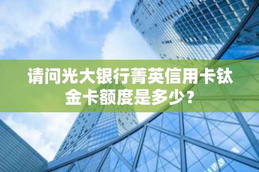 请问光大银行菁英信用卡钛金卡额度是多少？