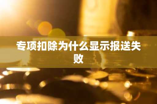 专项扣除为什么显示报送失败