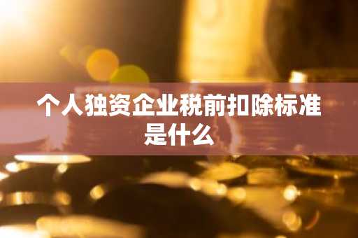 个人独资企业税前扣除标准是什么