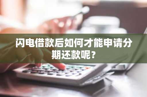 闪电借款后如何才能申请分期还款呢？
