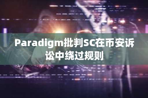 Paradigm批判SC在币安诉讼中绕过规则