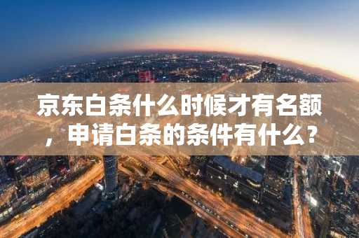 京东白条什么时候才有名额，申请白条的条件有什么？