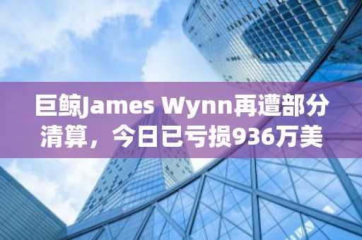 巨鲸James Wynn再遭部分清算，今日已亏损936万美元