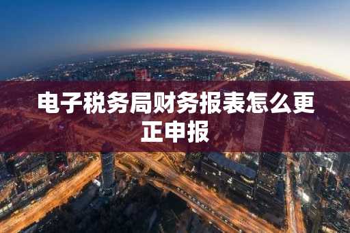 电子税务局财务报表怎么更正申报