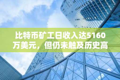 比特币矿工日收入达5160万美元，但仍未触及历史高点