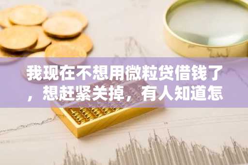 我现在不想用微粒贷借钱了，想赶紧关掉，有人知道怎么做吗？