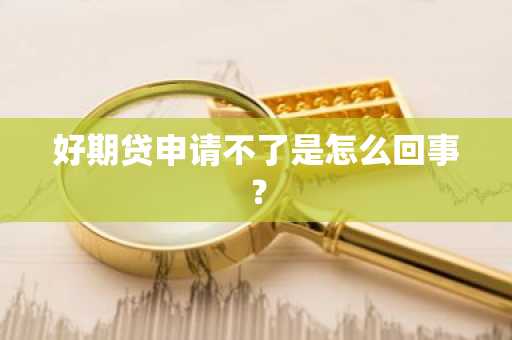 好期贷申请不了是怎么回事？