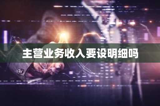 主营业务收入要设明细吗