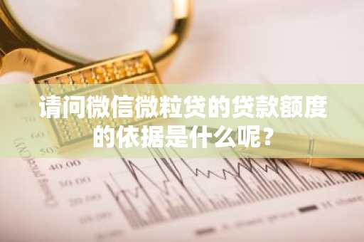 请问微信微粒贷的贷款额度的依据是什么呢？