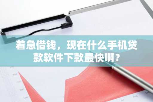 着急借钱，现在什么手机贷款软件下款最快啊？