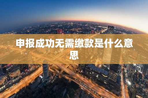 申报成功无需缴款是什么意思