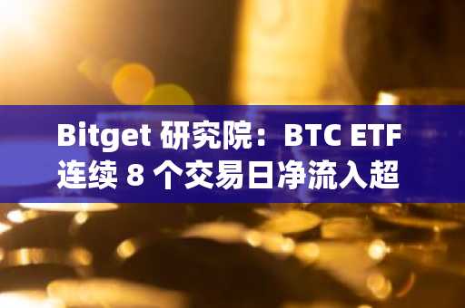 Bitget 研究院：BTC ETF 连续 8 个交易日净流入超 7 亿美金，流动性转好建议关注山寨币行情