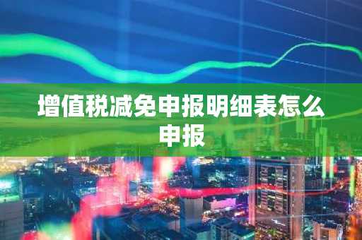 增值税减免申报明细表怎么申报