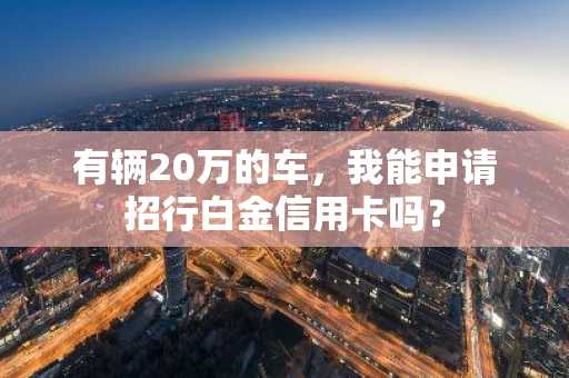 有辆20万的车，我能申请招行白金信用卡吗？