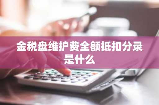 金税盘维护费全额抵扣分录是什么
