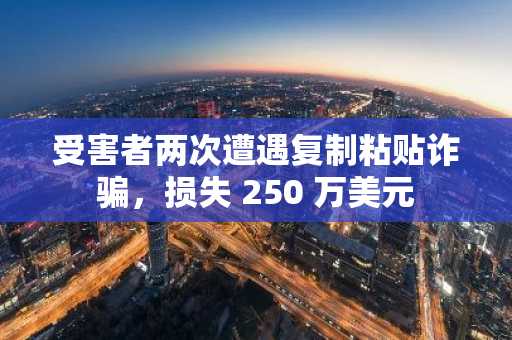 受害者两次遭遇复制粘贴诈骗，损失 250 万美元
