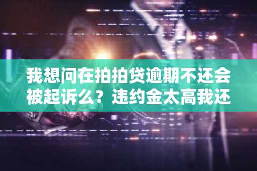 我想问在拍拍贷逾期不还会被起诉么？违约金太高我还不起了。