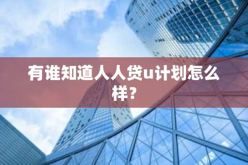 有谁知道人人贷u计划怎么样？
