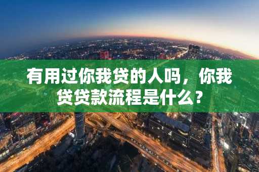 有用过你我贷的人吗，你我贷贷款流程是什么？