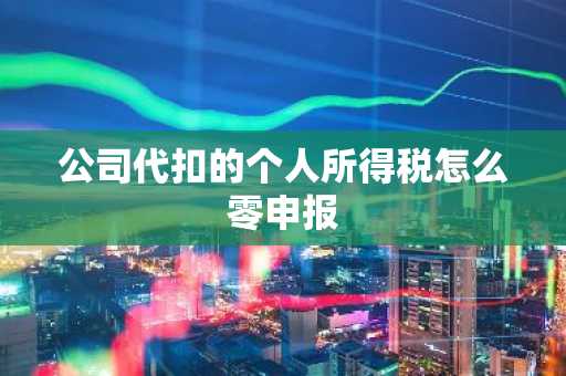 公司代扣的个人所得税怎么零申报