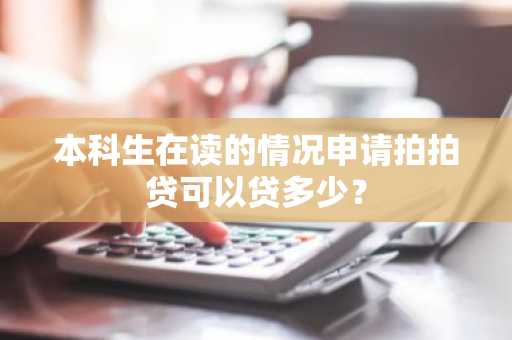 本科生在读的情况申请拍拍贷可以贷多少？