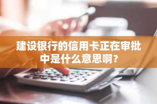 建设银行的信用卡正在审批中是什么意思啊？