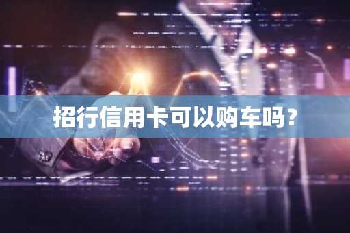 招行信用卡可以购车吗？