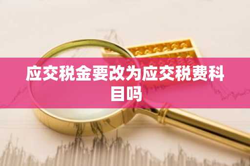 应交税金要改为应交税费科目吗
