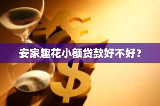 安家趣花小额贷款好不好？