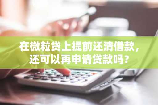 在微粒贷上提前还清借款，还可以再申请贷款吗？