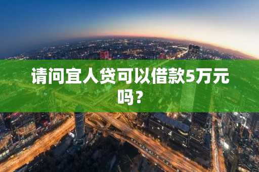 请问宜人贷可以借款5万元吗？