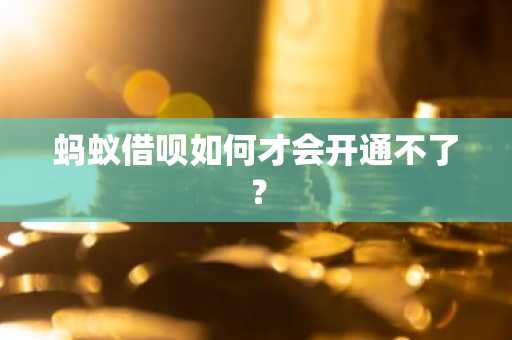 蚂蚁借呗如何才会开通不了？