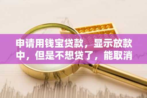 申请用钱宝贷款，显示放款中，但是不想贷了，能取消吗？