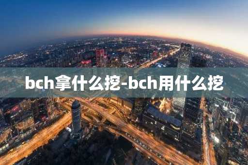 bch拿什么挖-bch用什么挖