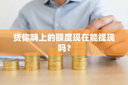 贷你嗨上的额度现在能提现吗？
