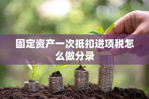 固定资产一次抵扣进项税怎么做分录