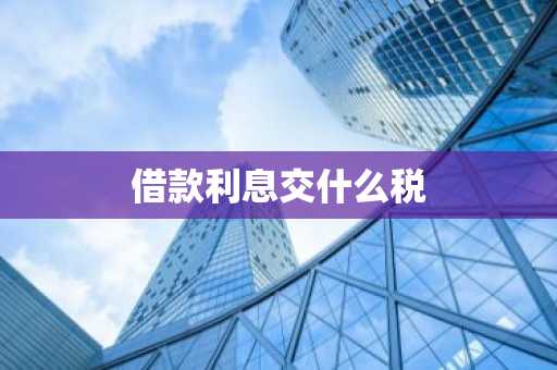 借款利息交什么税