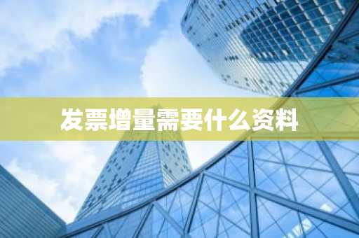 发票增量需要什么资料