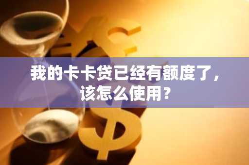 我的卡卡贷已经有额度了，该怎么使用？