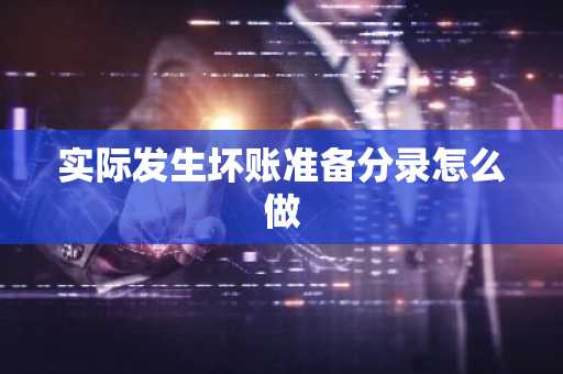 实际发生坏账准备分录怎么做