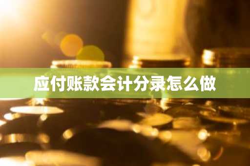 应付账款会计分录怎么做