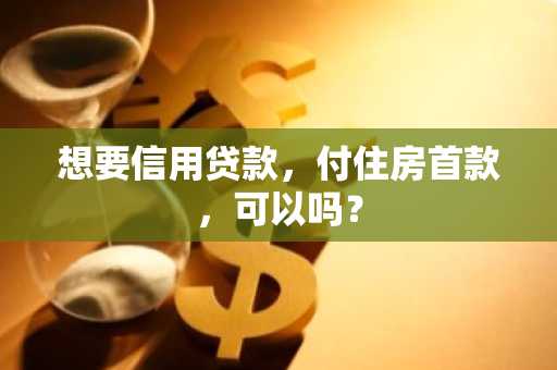 想要信用贷款，付住房首款，可以吗？