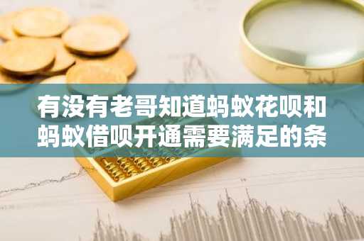 有没有老哥知道蚂蚁花呗和蚂蚁借呗开通需要满足的条件都有什么吗？