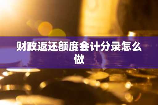 财政返还额度会计分录怎么做