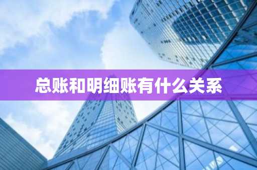 总账和明细账有什么关系