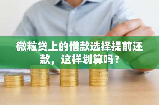 微粒贷上的借款选择提前还款，这样划算吗？