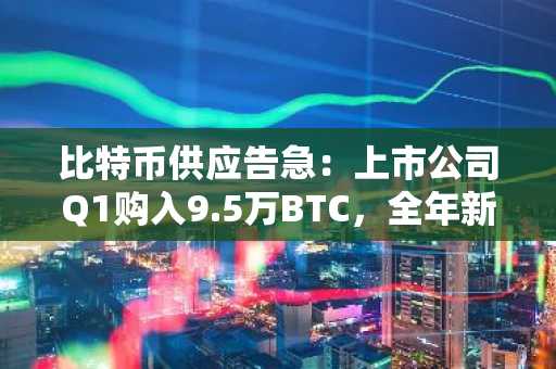 比特币供应告急：上市公司Q1购入9.5万BTC，全年新增仅16.5万