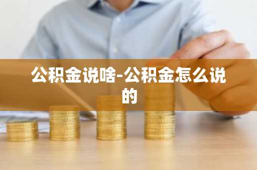 公积金说啥-公积金怎么说的