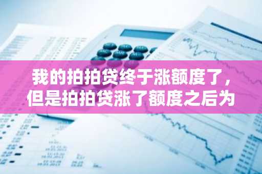我的拍拍贷终于涨额度了，但是拍拍贷涨了额度之后为什么就贷不出款来了？这是为什么？