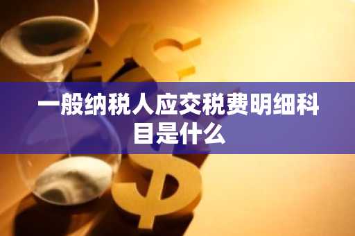 一般纳税人应交税费明细科目是什么